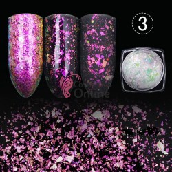 Decor pentru unghii NADP033AA Fulgi de gheata, paiete Cameleon Amelie pentru unghii Cod FC03 + 1 aplicator